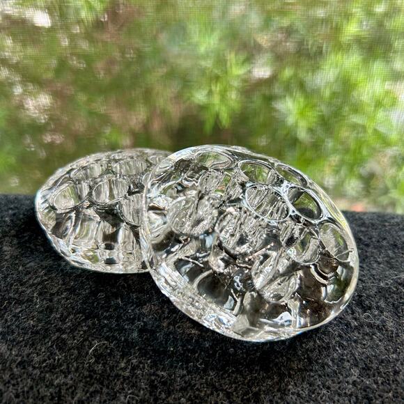 Pair of Vintage Clear Glass 11 Hole Flower Frogs - Picture 12 of 12